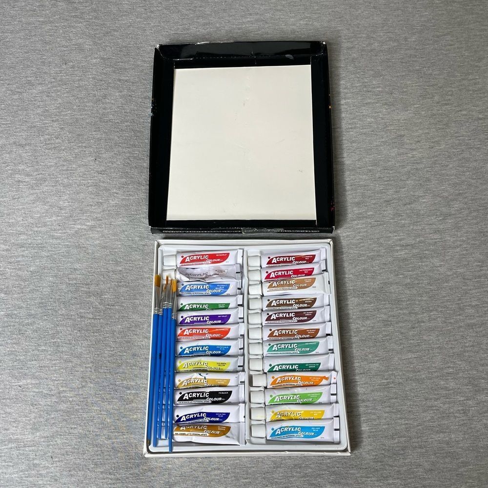Bright Creations Multi-Colored Acrylic Paint Tubes Boxed 24 PCS. Set